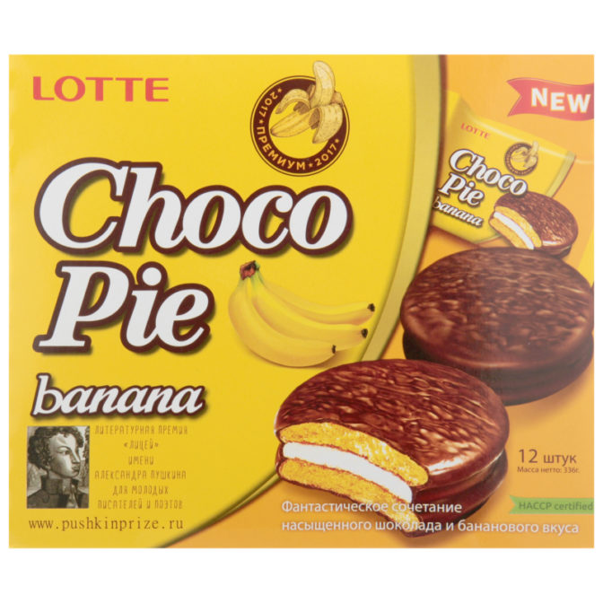 Пирожное Lotte Choco Pie banana 12шт, упак