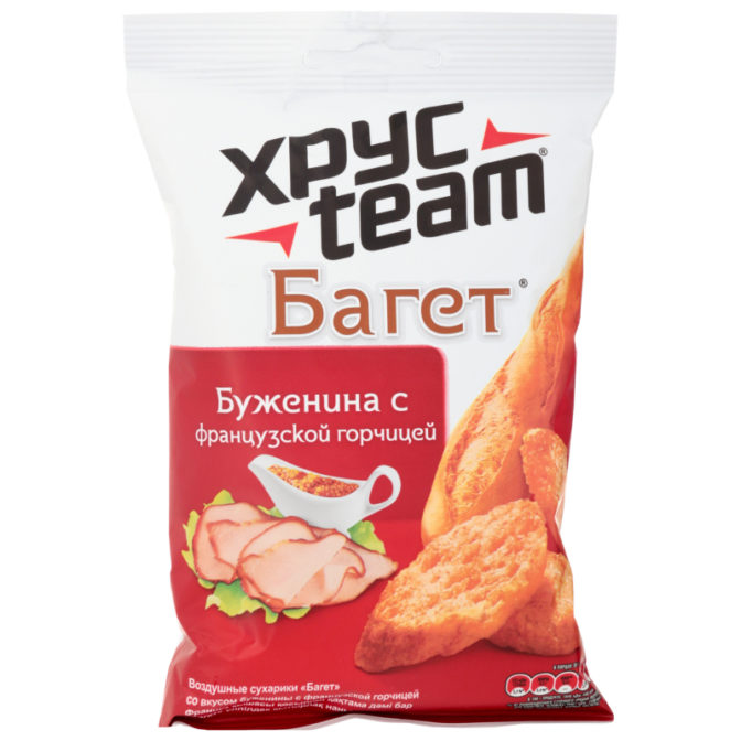 Сухарики Буженина с франзуской горчицей Багет ХрусTeam м/у 60г