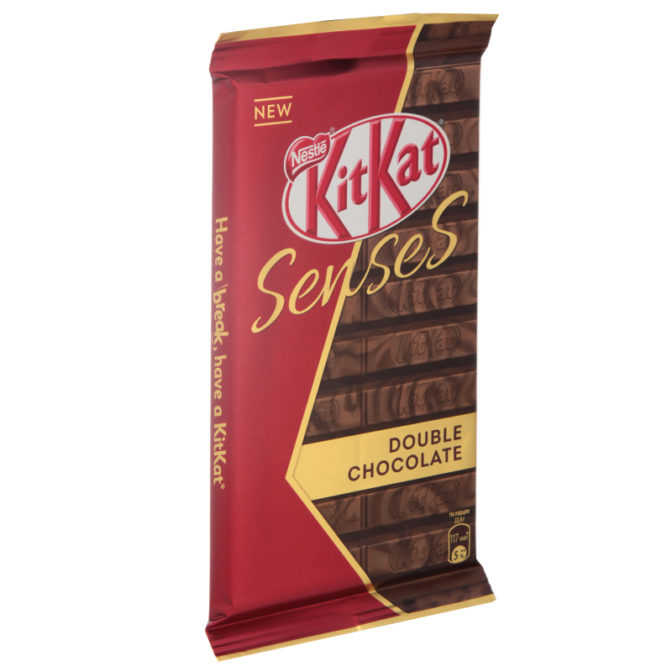 Шоколад Nestle Kit Kat Senses Double Chocolate молочный и темный с хрустящей вафлей, 112 г