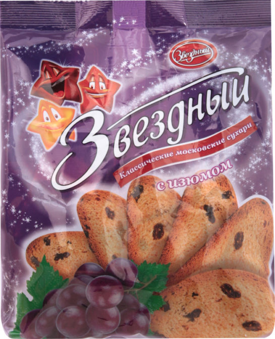 Сухари Звездный с изюмом, 350 г