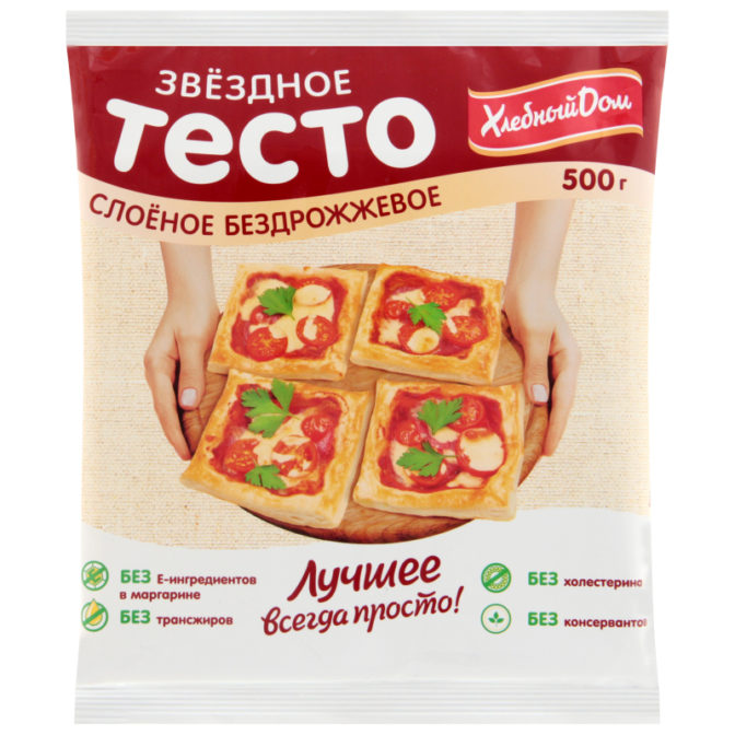 Тесто Хлебный дом слоёное бездрожжевое, 500 г
