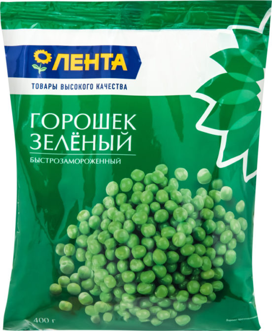 Овощи быстрозамороженные Лента Горошек зеленый, 400 г