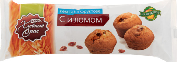 Кексы на фруктозе с изюмом Хлебный Спас м/у 220г
