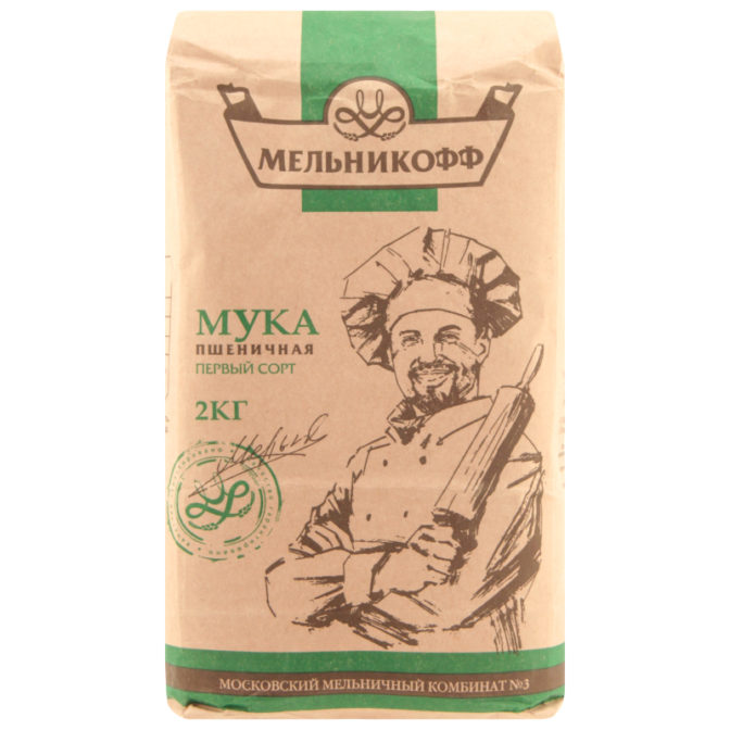 Мука Мельникофф пшеничная первый сорт, 2 кг