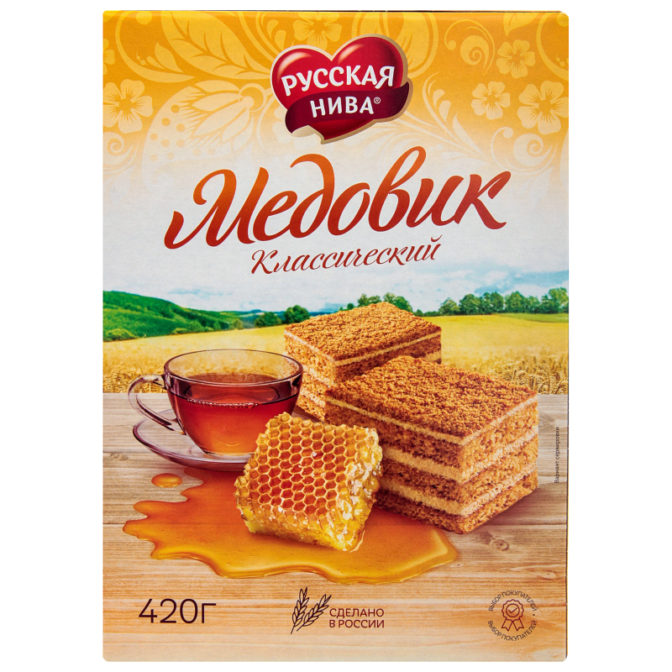 Торт Русская нива Медовик Классический песочный, 420 г