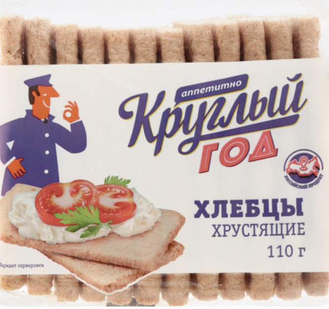 Хлебцы Круглый год хрустящие, 110 г