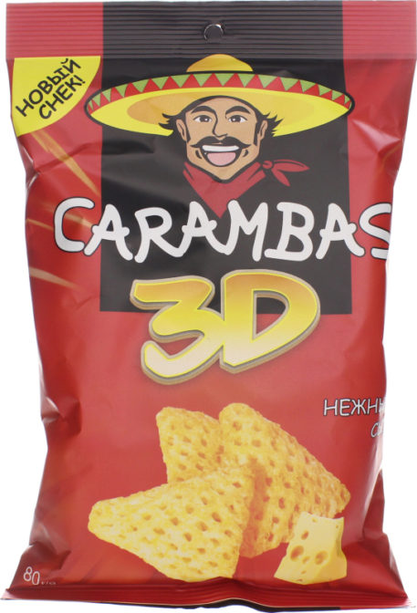 Снеки кукурузные Нежный сыр 3D Carambas м/у 80г
