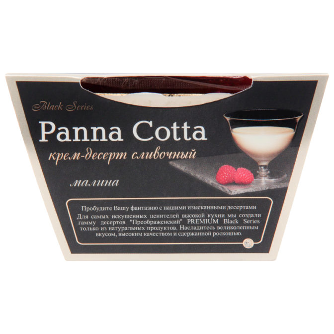 Крем-десерт Преображенский Black Series Panna Cotta сливочный малина 16%, 120 г
