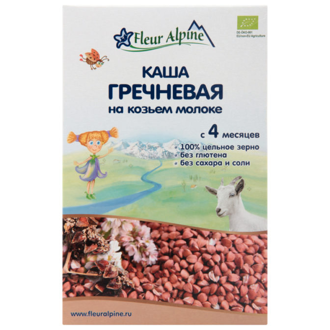 Каша для детей Fleur Alpine гречневая на козьем молоке от 4 месяцев, 200 г
