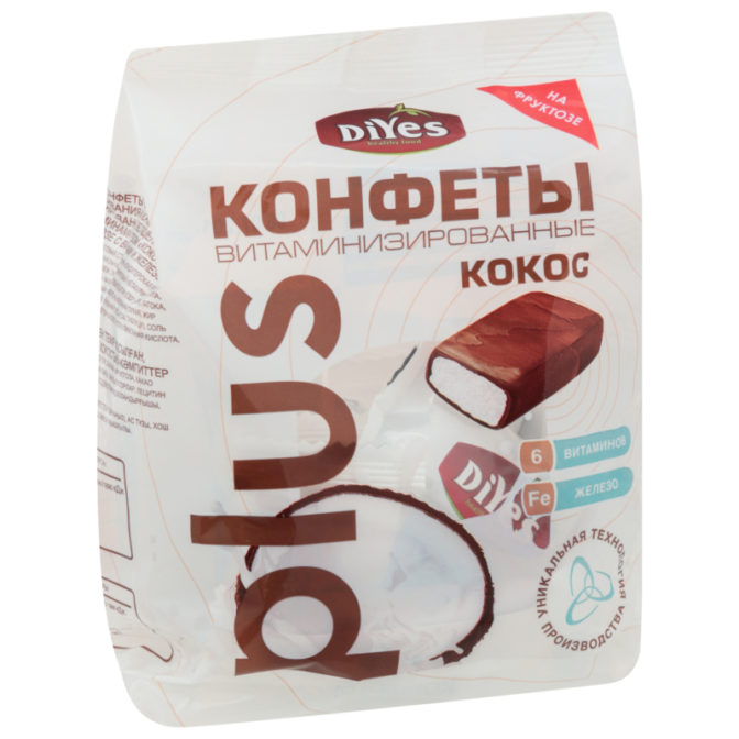 Конфеты ДиYes витаминизированные кокосовые, 200 г