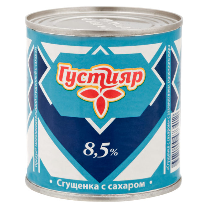 Сгущенка Густияр с сахаром 8.5%, 380 г
