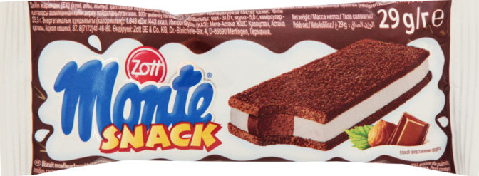 Пирожное Zott Monte Snack бисквитное ореховое, 29 г