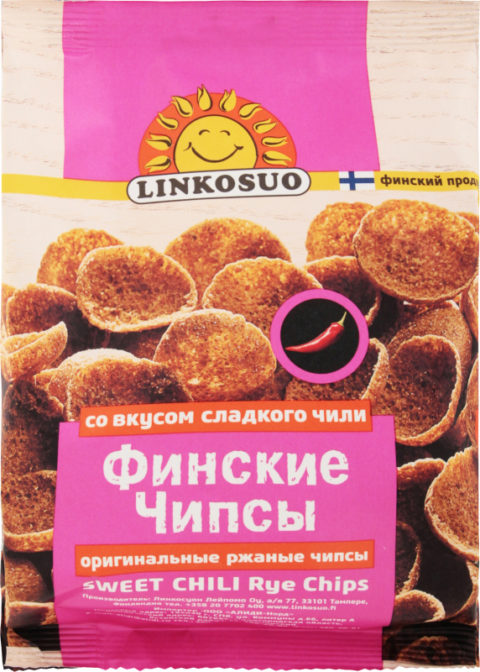 Чипсы Linkosuo финские ржаные со вкусом сладкого чили, 120 г