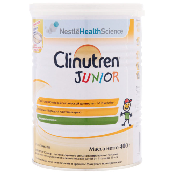 Смесь для детей Nestle Clinutren Junior специализированная с ароматом ванили от 1 года до 10 лет, 400 г