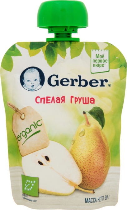 Пюре для детей Gerber Спелая груша от 4 месяцев, 90 г