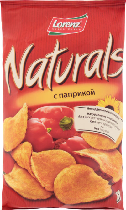 Чипсы картофельные Lorenz Snack-world Naturals с паприкой, 100 г