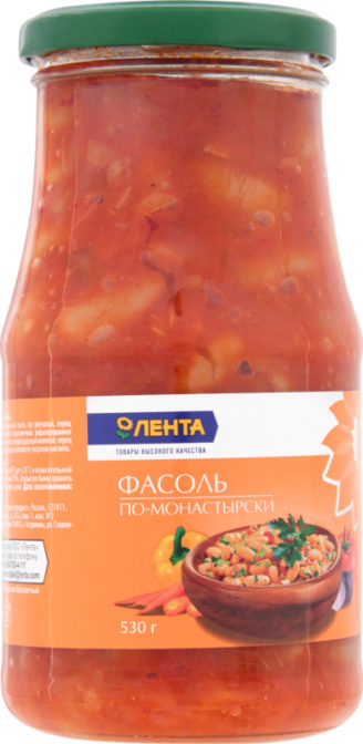 Полуфабрикат овощной Лента Фасоль по-монастырски, 530 г