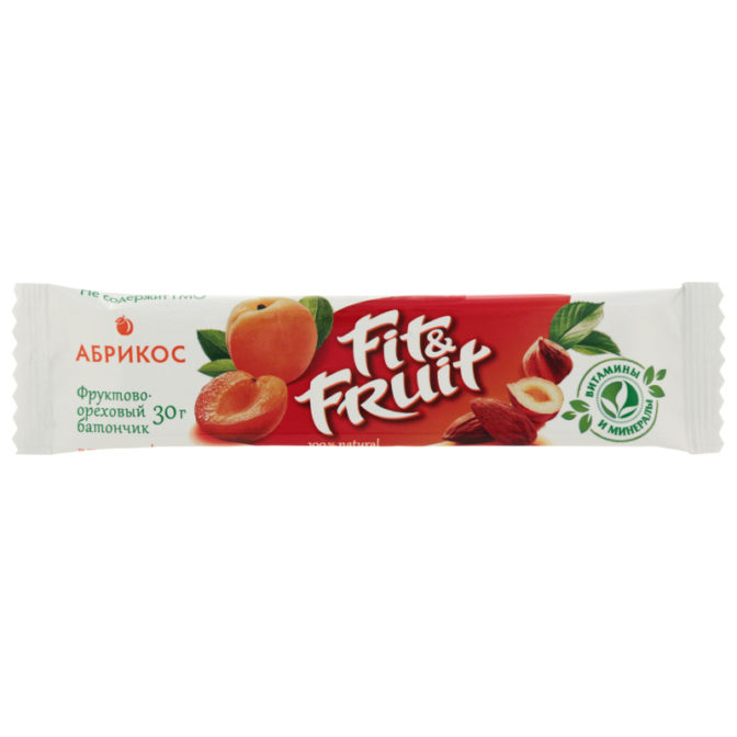 Батончик Fit & Fruit Абрикос фруктово-ореховый, 30 г