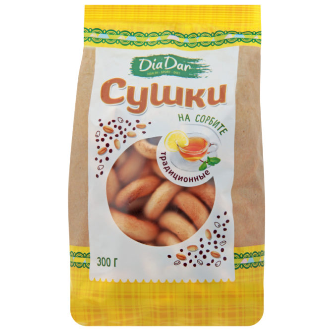 Сушки Diadar Диетические на сорбите, 300 г