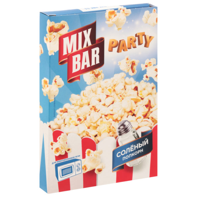 Попкорн Mix Bar Party соленый, 100 г