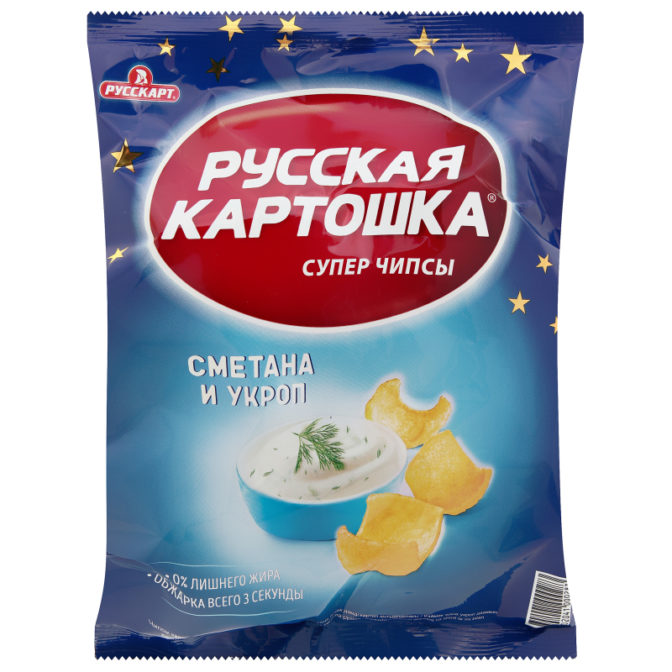 Чипсы картофельные Русская картошка со вкусом сметаны и укропа, 50 г