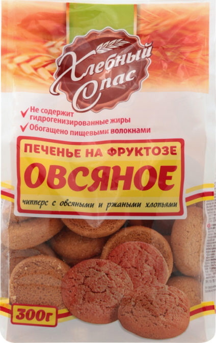 Печенье Хлебный Спас Овсяное на фруктозе, 300 г