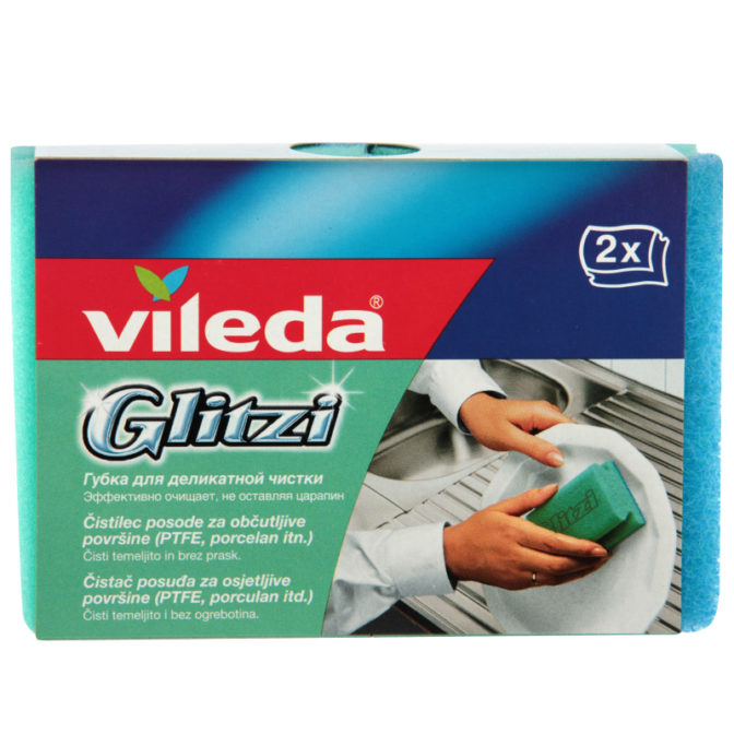 Губка для посуды Vileda Glitzi для деликатной чистки 2шт, упак