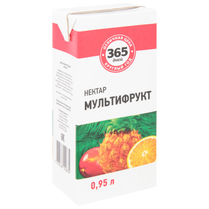 Нектар 365 дней Мультифрукт, 950 мл