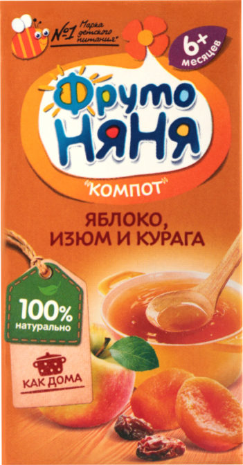 Компот для детей от 6мес Яблоко, изюм и курага ФрутоНяня т/п 0.2л