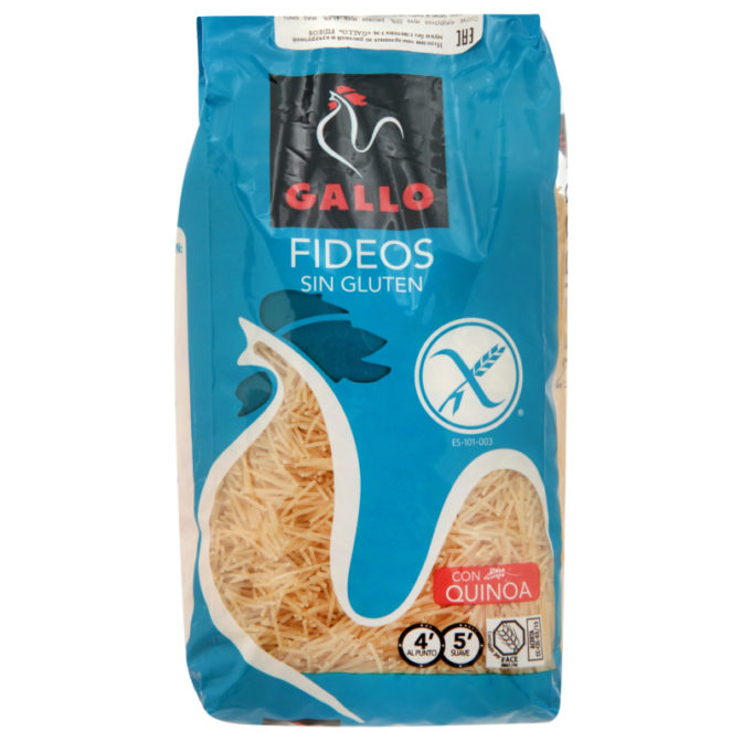 Макароны Gallo Fideos Sin Gluten из рисовой и кукурузной муки без глютена, 500 г