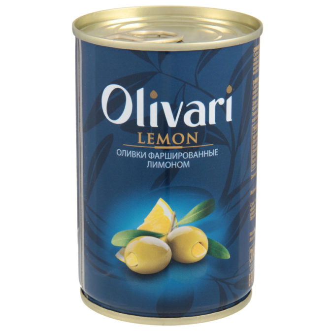 Оливки OLIVARI с лимоном, 300 г