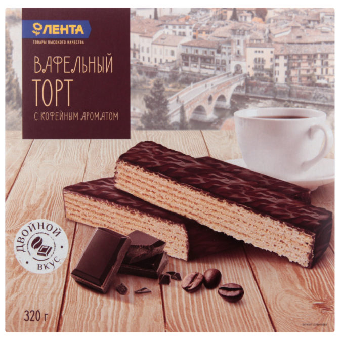 Торт Лента вафельный с кофейным ароматом, 320 г
