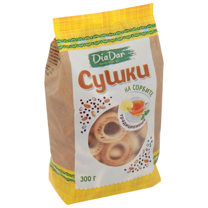 Сушки Diadar Диетические на сорбите, 300 г